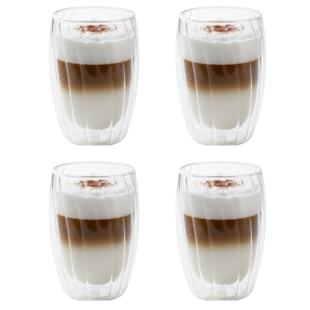 Handgeblazen Dubbelwandige Glazen - 450ML - 4 Stuks