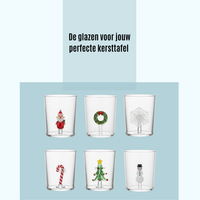 Drinkglazen - Handgeblazen - Kerst Design - 5 stuks - 300ML 4