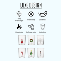Drinkglazen - Handgeblazen - Kerst Design - 5 stuks - 300ML 6